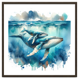 Mother And Calf Whales Watercolor thumbnail