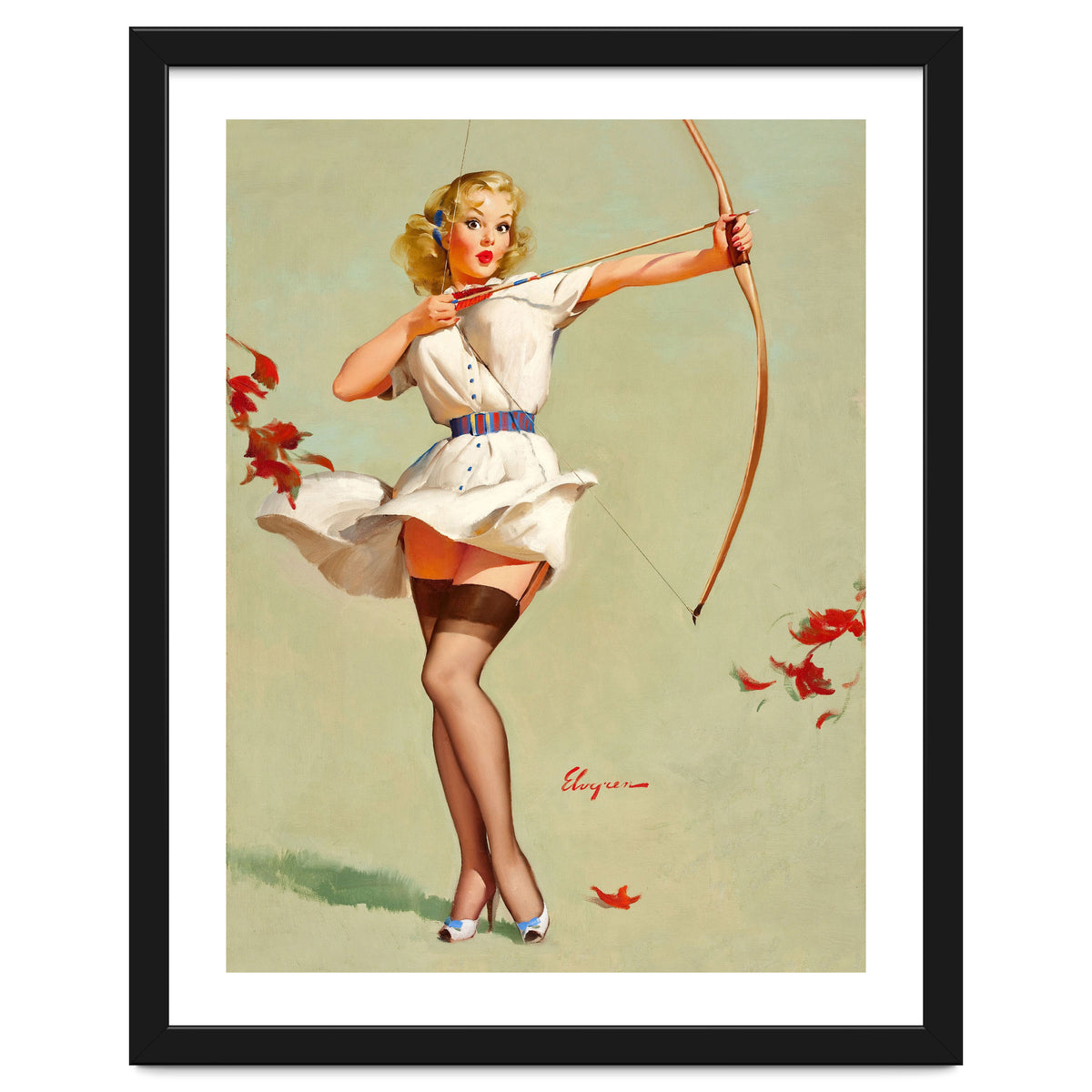 Pinup Sexy Girl Playing A Cupid