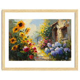 Vibrant Summer Cottage Garden Oil Painting thumbnail