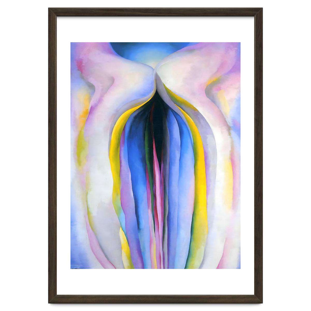 Georgia O’Keeffe – Grey Line with Black, Blue and Yellow (1923) | Elegant Abstract Modernist Composition with Bold Color Contrast
