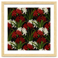 Red and White Spider Lily Flower Print Elegant Botanical Japanese Inspired Floral Artwork