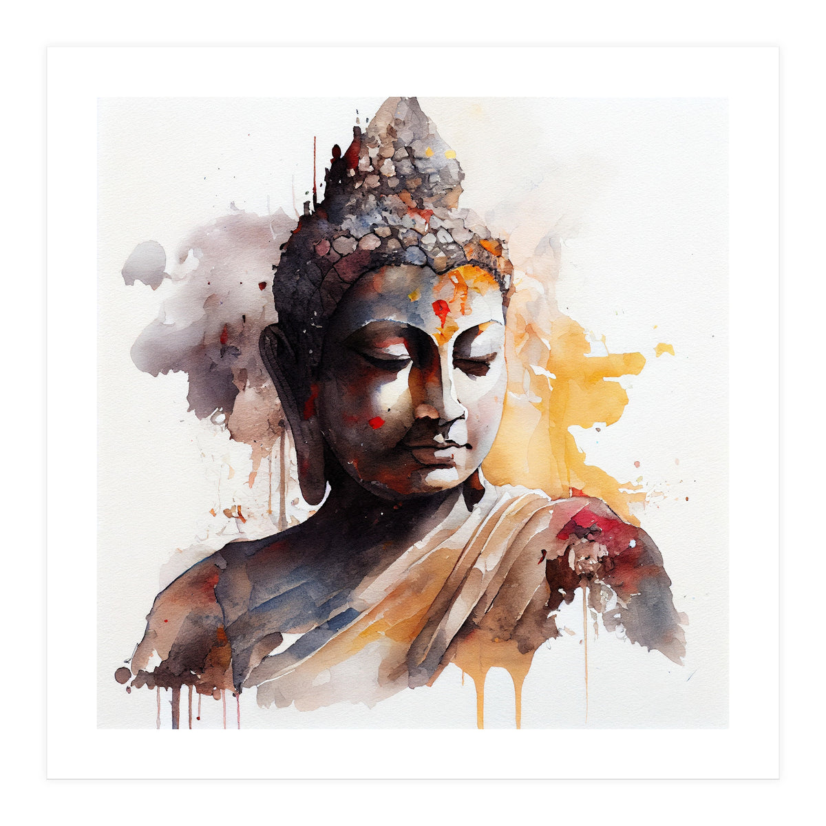 Watercolor Buddha #3 (Print Only)
