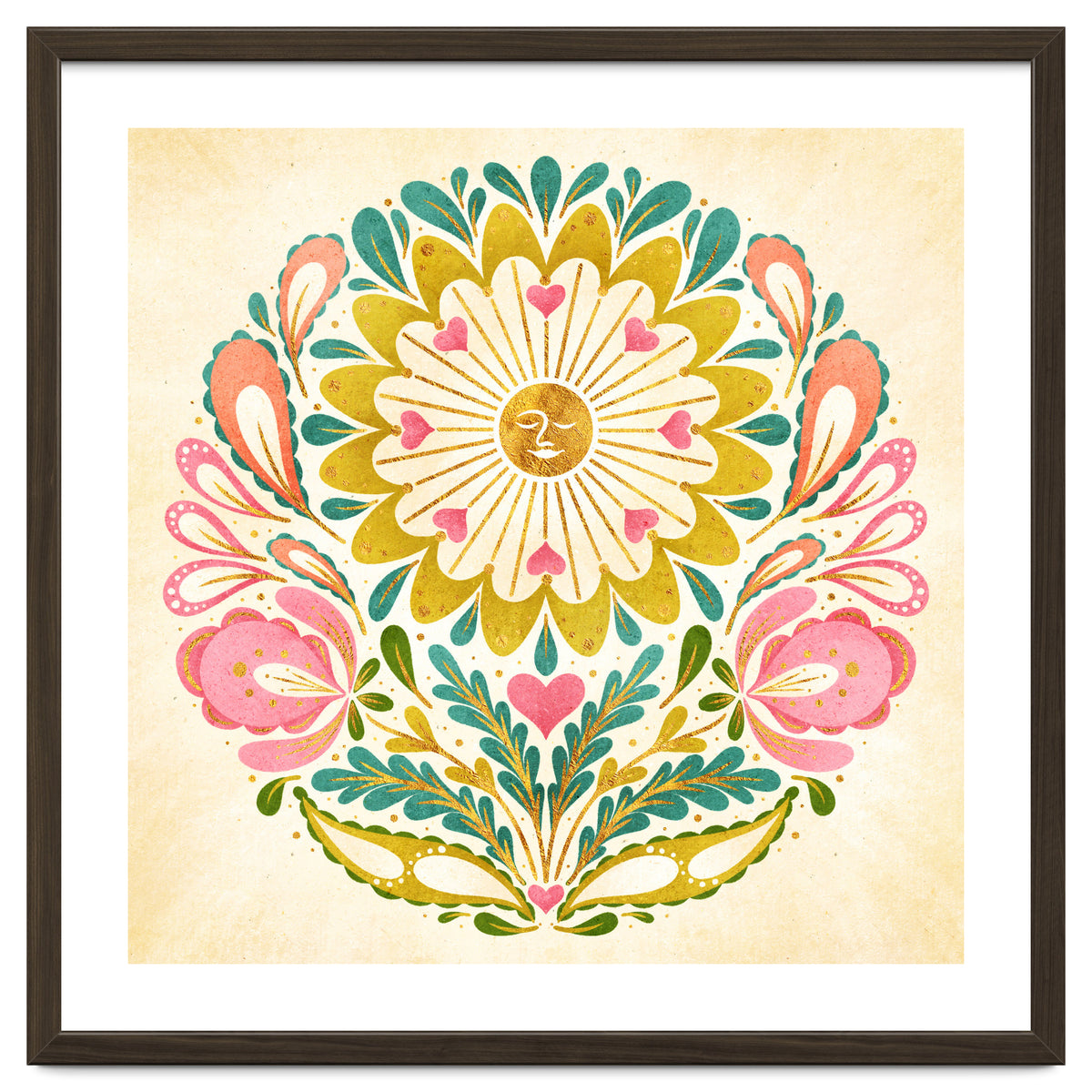 Solar Folk Art Mandala