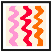 Squiggly Lines - orange, pink and cream