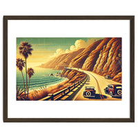 Vintage Coastal Road Journey Poster