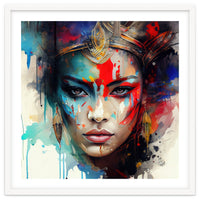 Crowned Mask Asian Warrior Portrait