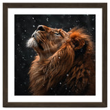 Lion Looking Up In The Snow Majestic thumbnail