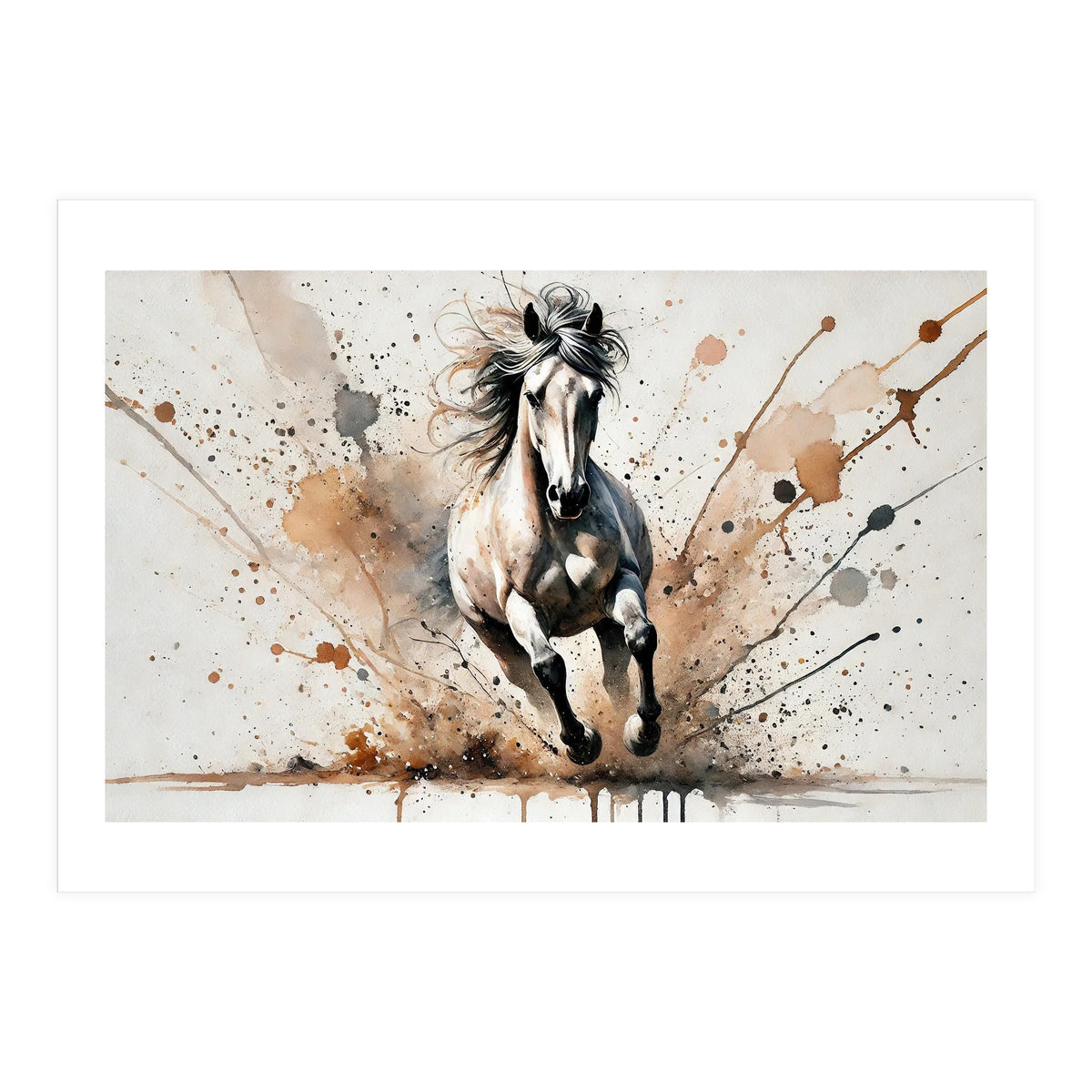 Galloping Horse Front View (Print Only)