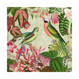 Exotic Lush Rainforest With Colorful Parrots And Flowers (Print Only) thumbnail