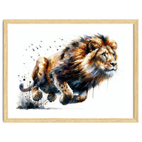 Dynamic Lion In Motion