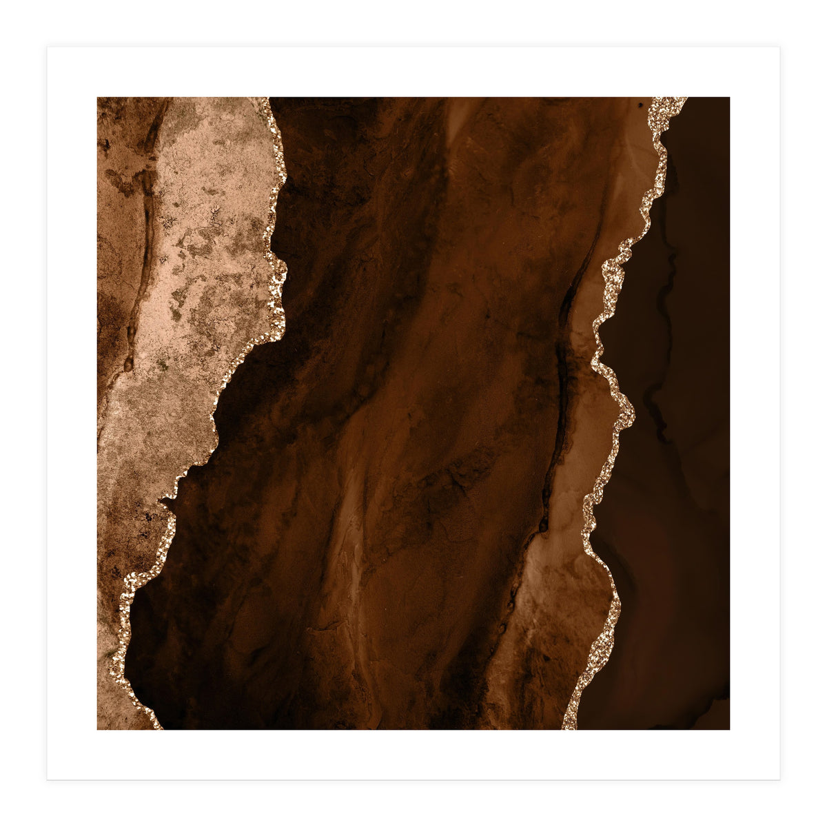 Brown & Gold Agate Texture 01 (Print Only)