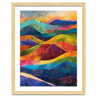 Vibrant Abstract Patchwork Landscape Art