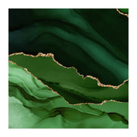 Green & Gold Agate Texture 12  (Print Only)