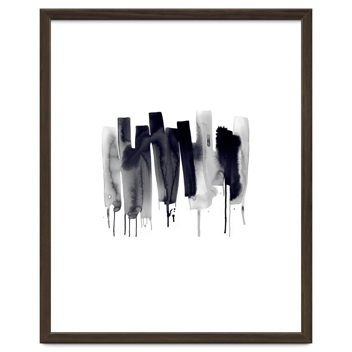 Abstract Watercolor Stripes Minimal Black