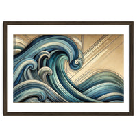 Art Deco Blue Ocean Waves