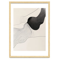Abstract Black And White Organic Flowing Lines Art