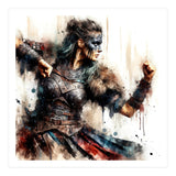 Viking Warrior Woman Watercolor Portrait (Print Only) thumbnail