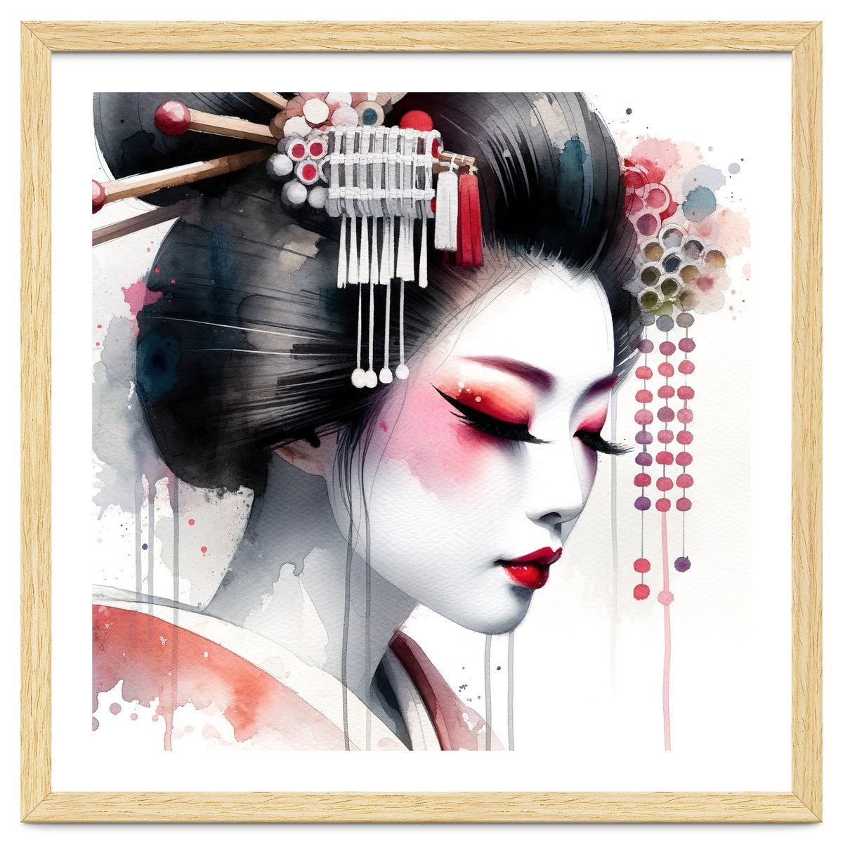 Crimson Kanzashi Modern Geisha