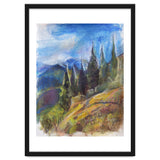 Pastel drawing of an Alpine Pine Forest thumbnail