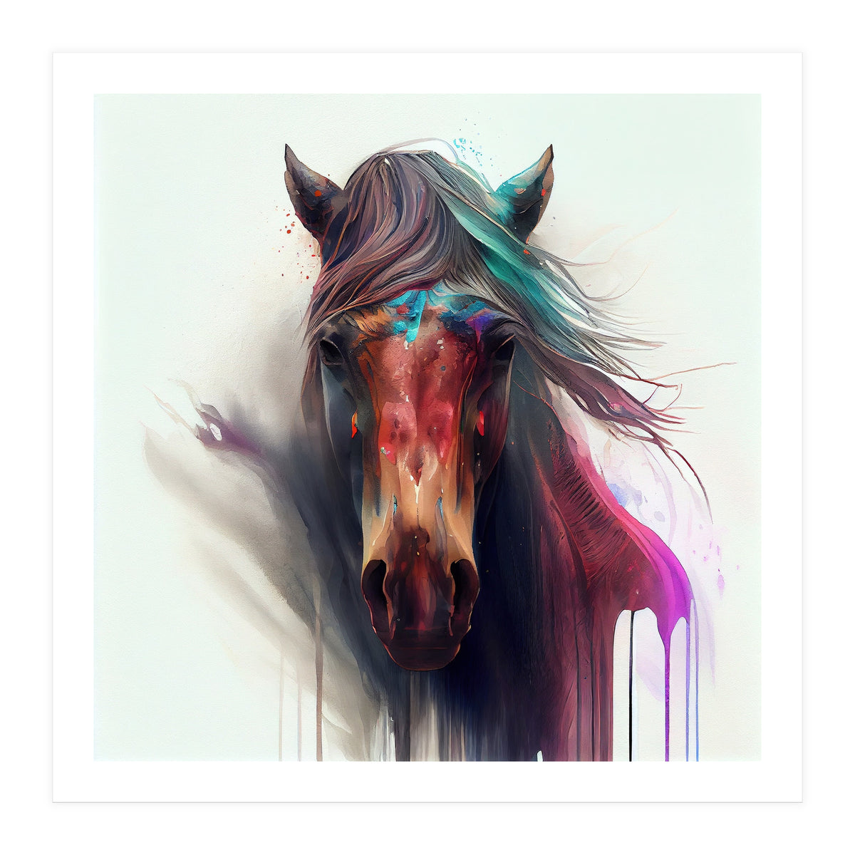 Wild Horse Face Portrait (Print Only)
