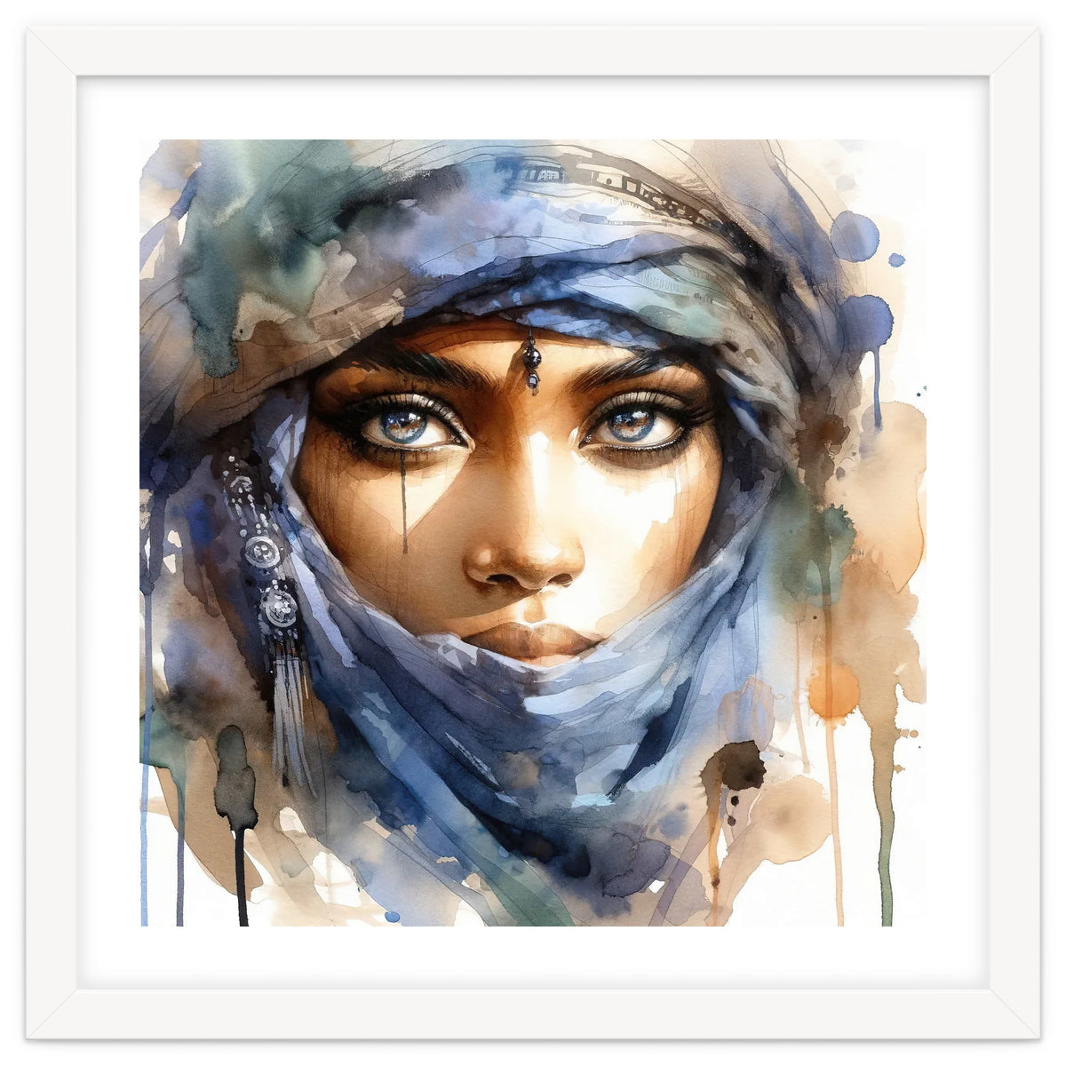 Blue Veil Tuareg Woman Portrait
