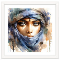 Blue Veil Tuareg Woman Portrait