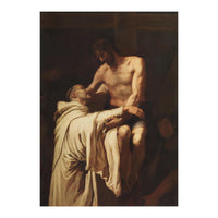 Francisco Ribalta / 'Christ Embracing Saint Bernard', ca.  1626, Spanish School, Oil on canvas. (Print Only)