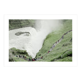 Tourists walking around the waterfall - Iceland  (Print Only) thumbnail
