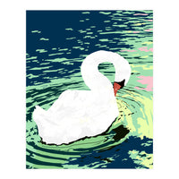 Self Reliance, Swan Birds Painting, Self Esteem Self Love Positivity, Proud Freedom Independence Wildlife Animals (Print Only)