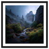 Majestic Misty Mountain Valley with Cascading Waterfall thumbnail