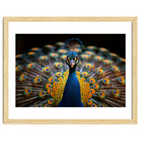 Close Up Peacock Displaying Its Feathers