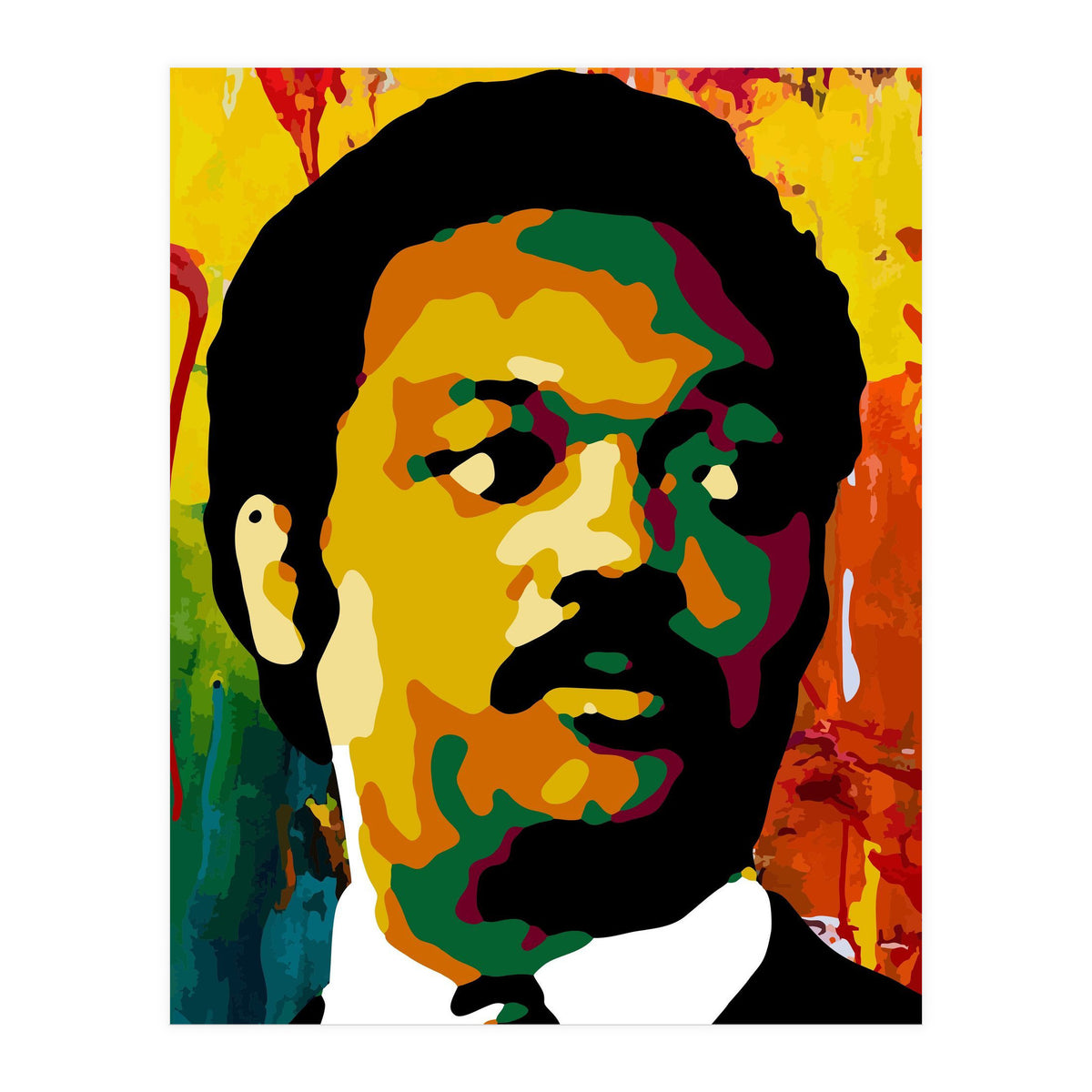 Jesse Jackson Colorful Abstract Art (Print Only)
