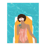 Chilling In The Moment, Eclectic Bohemian Black Woman Of Color, Swimming Pool Afro Fashion Vacation Enjoy Summer (Print Only) thumbnail