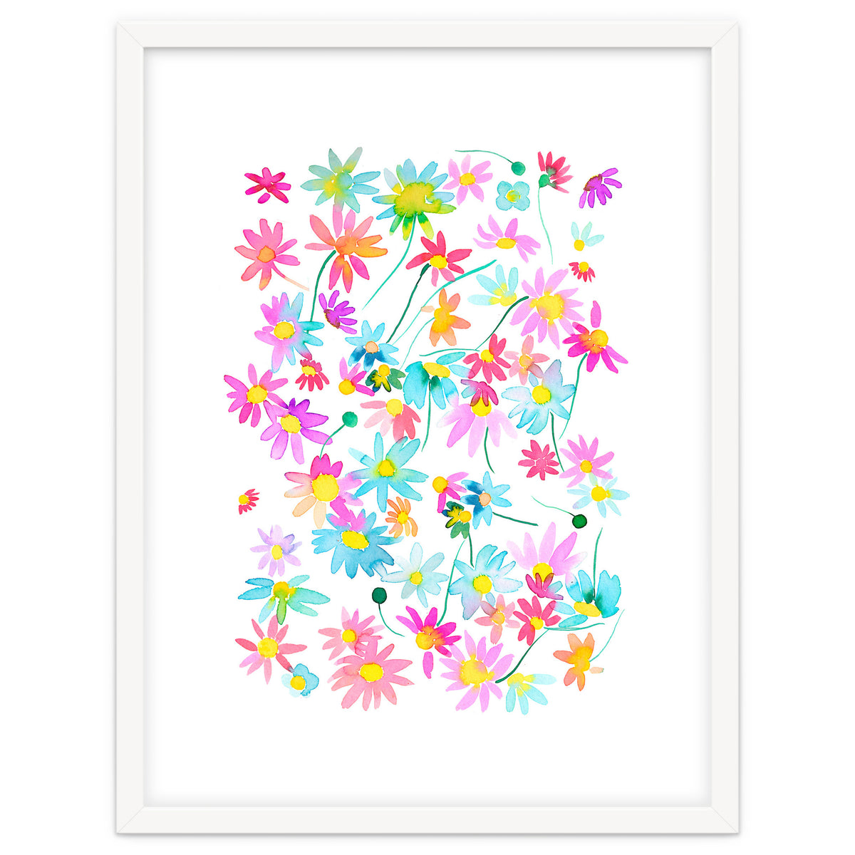 Daisies Spring Floral Pastel Watercolor