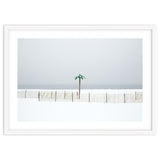 Fake palm tree in the winter snow beach thumbnail