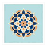 Mandala flower - orange and blue (Print Only)