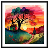 Watercolor Folk Art Sunset thumbnail