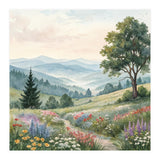 Serene Mountain Meadow Watercolor Landscape (Print Only) thumbnail