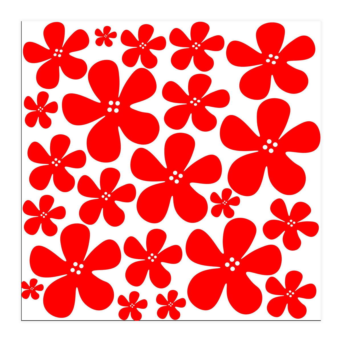 Red Flowers Pattern (Print Only)