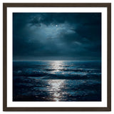 Ethereal Moonlight Over Midnight Ocean Waves thumbnail
