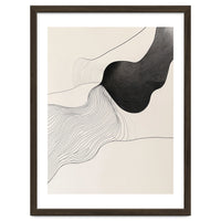 Abstract Black And White Organic Flowing Lines Art