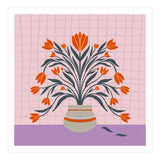 Tulips in a vase - orange and violet (Print Only) thumbnail