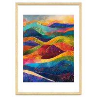 Vibrant Abstract Patchwork Landscape Art