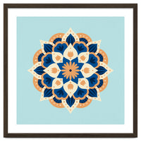 Mandala flower - orange and blue