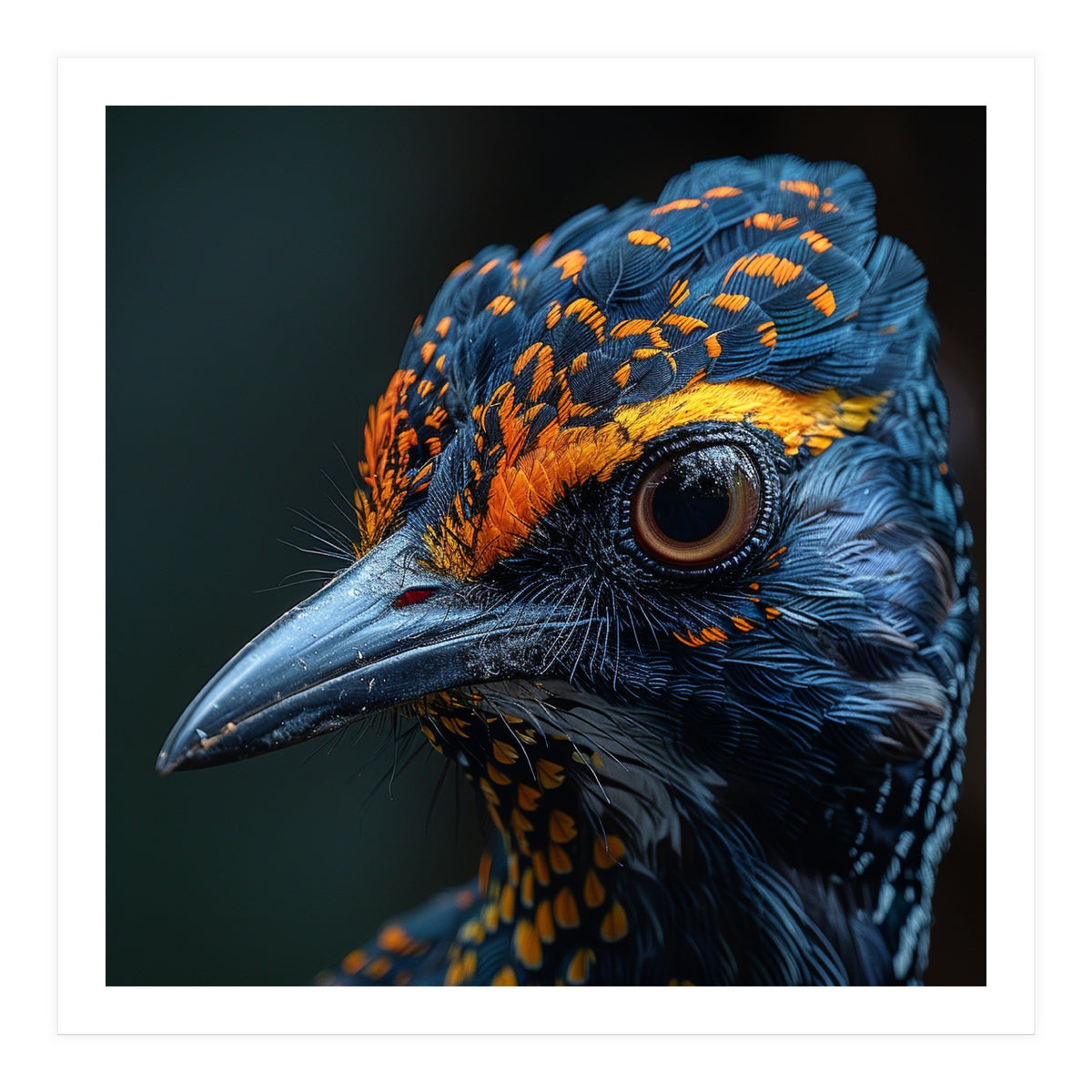 Close Up Of A Colorful Bird Head And Eye (Print Only)