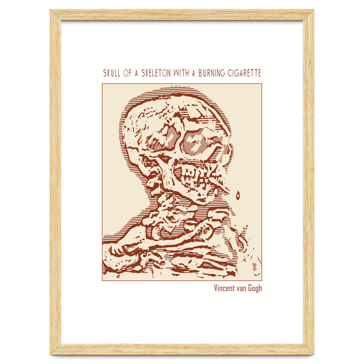 Skull Of A Skeleton With A Burning Cigarette