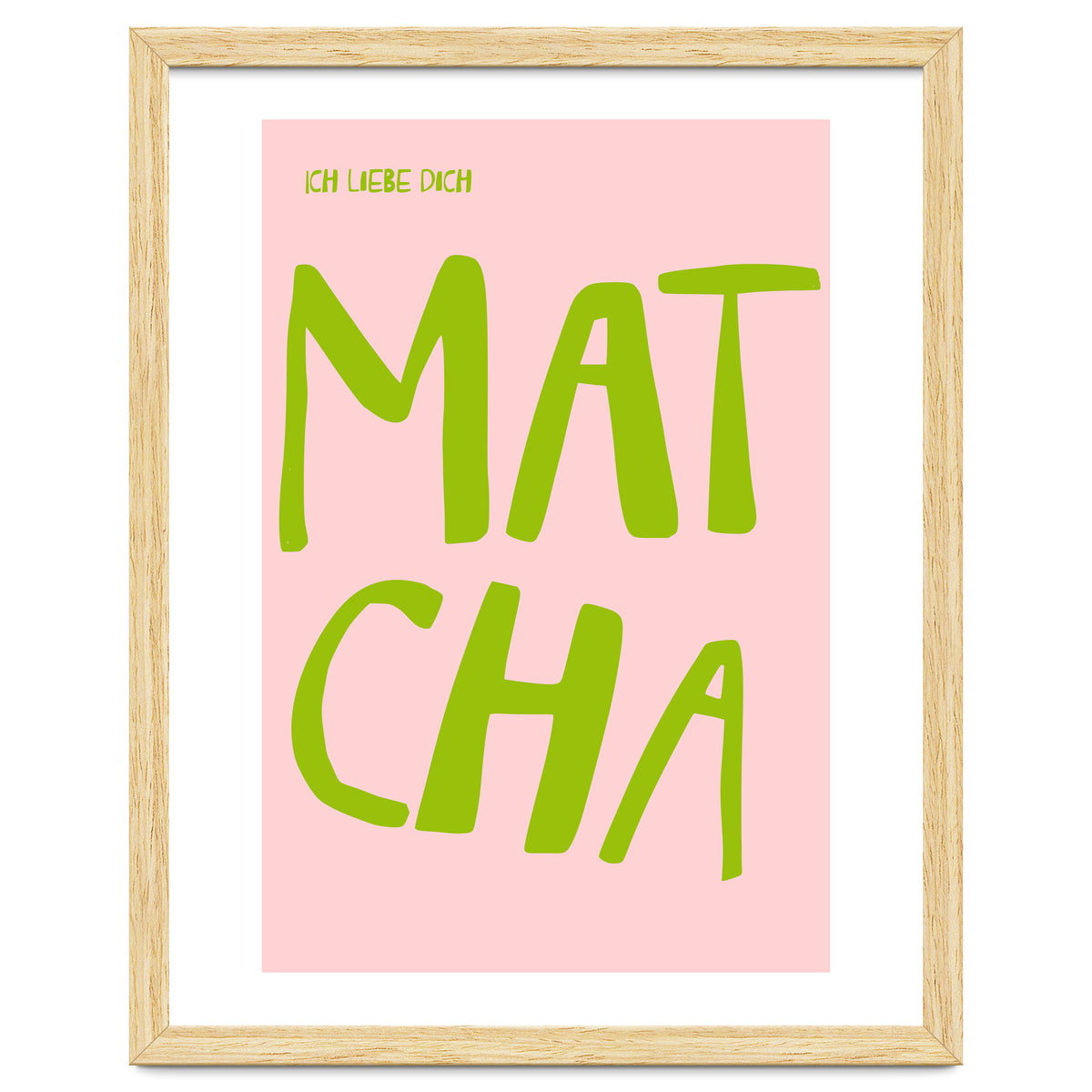 Matcha Typography Kitchen Print, Green Tea Quote Poster for Cozy Cafe Decor