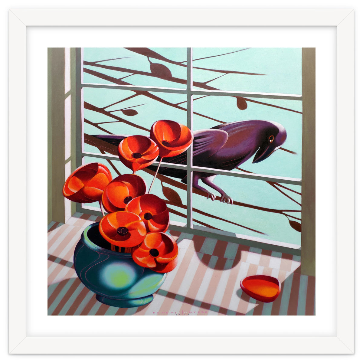 A crow outside the window