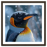 King Penguin Close Up In Snowy Environment thumbnail
