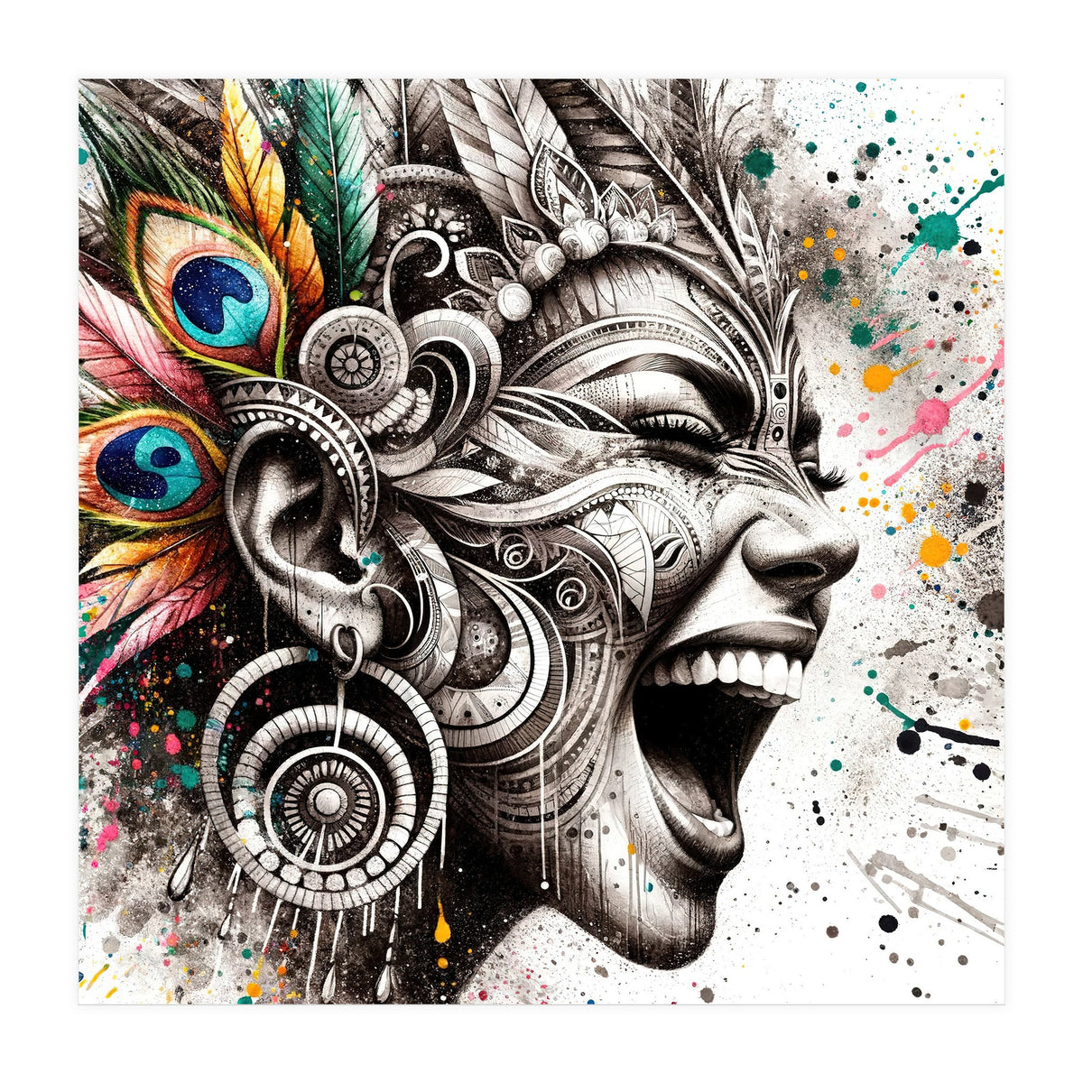 Carnival Scream Portrait (Print Only)